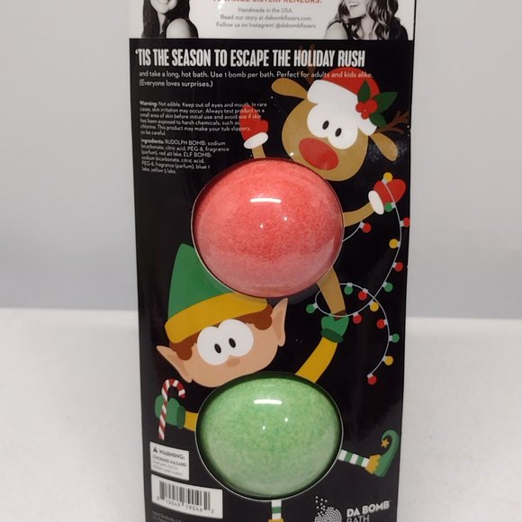 NWT! Da Bomb Holiday Surprise Bath Fizzers - Rudolph & Elf Bombs - 3.5oz each - Picture 4 of 4